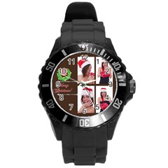 merry christmas - Round Plastic Sport Watch (L)