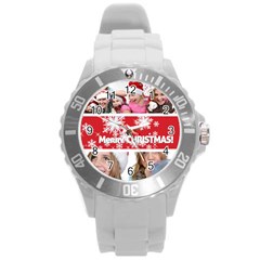 merry christmas - Round Plastic Sport Watch (L)