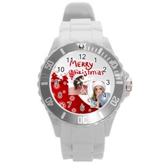 merry christmas - Round Plastic Sport Watch (L)