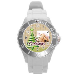 merry christmas - Round Plastic Sport Watch (L)