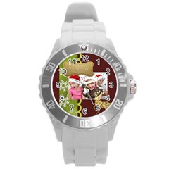 merry christmas - Round Plastic Sport Watch (L)