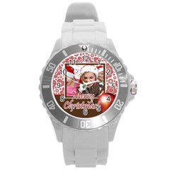 merry christmas - Round Plastic Sport Watch (L)