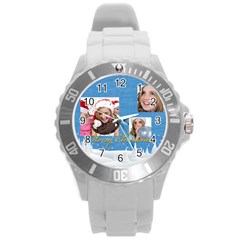 merry christmas - Round Plastic Sport Watch (L)