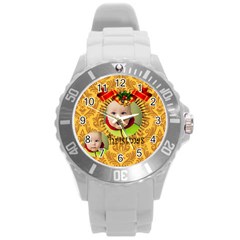 merry christmas - Round Plastic Sport Watch (L)