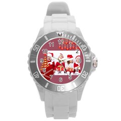 merry christmas - Round Plastic Sport Watch (L)