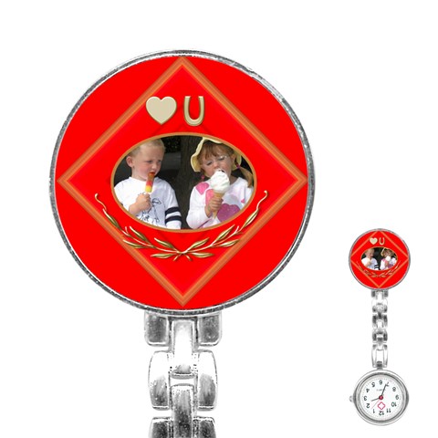 Love You Stainless Steel Nurses Watch By Deborah Front