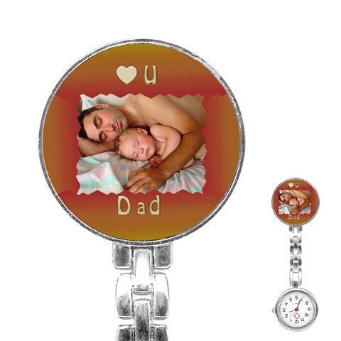 Love U Dad Stainless Steel Nurses Watch By Deborah Front