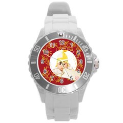 merry chrismas - Round Plastic Sport Watch (L)