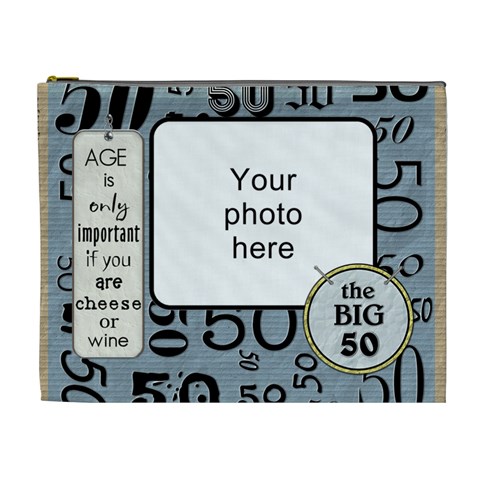 50th Birthday Xl Cosmetic Bag By Lil Front