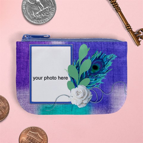 Peacock Mini Coin Purse By Zornitza Front