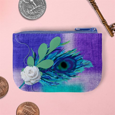 Peacock Mini Coin Purse By Zornitza Back