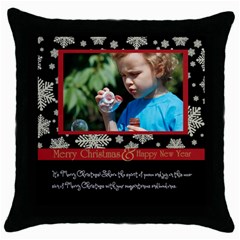 merry christmas - Throw Pillow Case (Black)