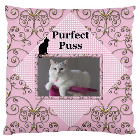 Perfect Puss Large Cushion Case (2 Sided) By Deborah Front