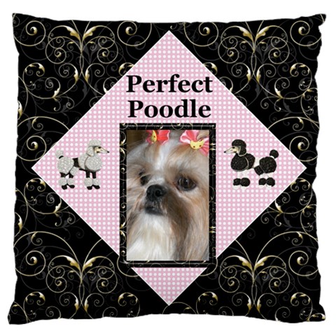 Perfect Poodle Large Cushion Case (2 Sided) By Deborah Front