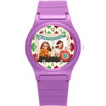 merrry christmas - Round Plastic Sport Watch (S)