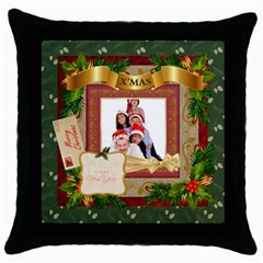 merry christmas - Throw Pillow Case (Black) merry christmas - Throw Pillow Case (Black)