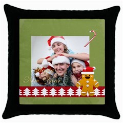 merry christmas - Throw Pillow Case (Black)