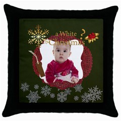 merry christmas - Throw Pillow Case (Black)