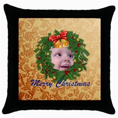 merry christmas - Throw Pillow Case (Black)