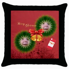 merry christmas - Throw Pillow Case (Black)