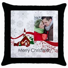 merry christmas - Throw Pillow Case (Black)