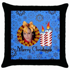 merry christmas - Throw Pillow Case (Black)