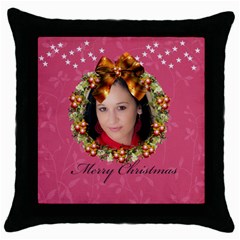 merry christmas - Throw Pillow Case (Black)