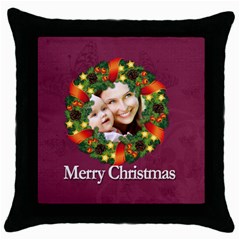 merry christmas - Throw Pillow Case (Black)