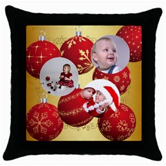 merry christmas - Throw Pillow Case (Black)