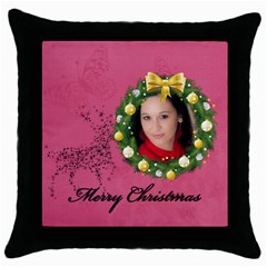 merry christmas - Throw Pillow Case (Black)