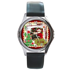 merry christmas - Round Metal Watch