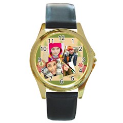 merry christmas - Round Gold Metal Watch