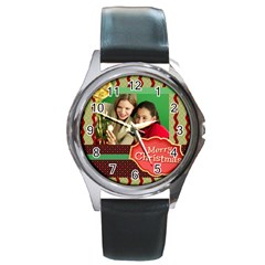 merry christmas - Round Metal Watch