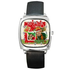 merry christmas - Square Metal Watch