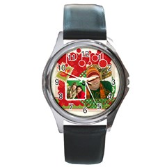 merry christmas - Round Metal Watch