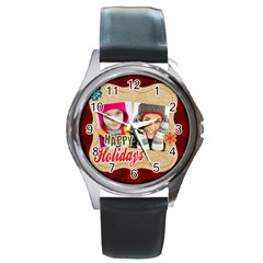 merry christmas - Round Metal Watch