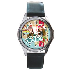 merry christmas - Round Metal Watch