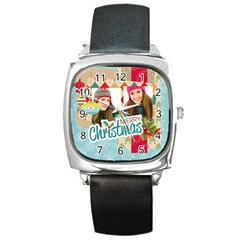 merry christmas - Square Metal Watch