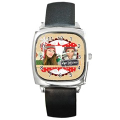 merry christmas - Square Metal Watch