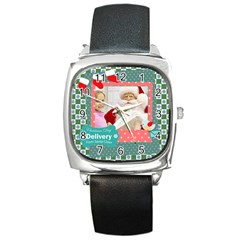 merry christmas - Square Metal Watch