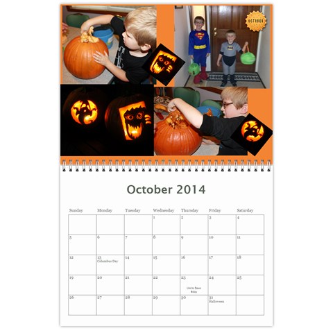 2014 Calendar By Sherry Shaffer Oct 2014