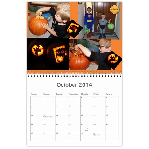 2014 Calendar By Sherry Shaffer Oct 2014