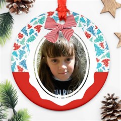 Christmas Chevron-tree Round Ornament (2 Sides)