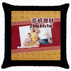 chinese new year - Throw Pillow Case (Black)