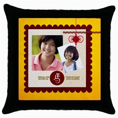 chinese new year - Throw Pillow Case (Black)