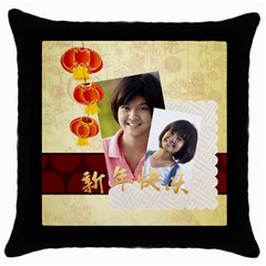 chinese new year - Throw Pillow Case (Black)