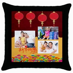 chinese new year - Throw Pillow Case (Black)