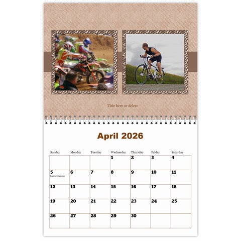Male Calendar No 1 (any Year) By Deborah Apr 2026