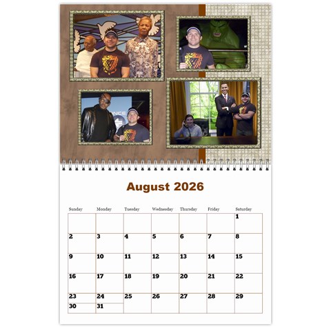 Male Calendar No 1 (any Year) By Deborah Aug 2026