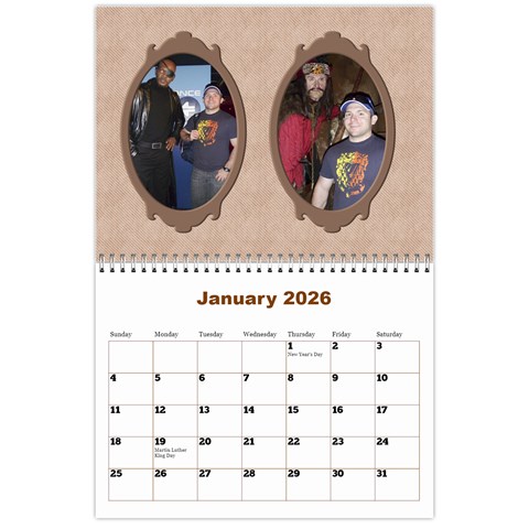 Male Calendar No 2 (any Year) By Deborah Jan 2025